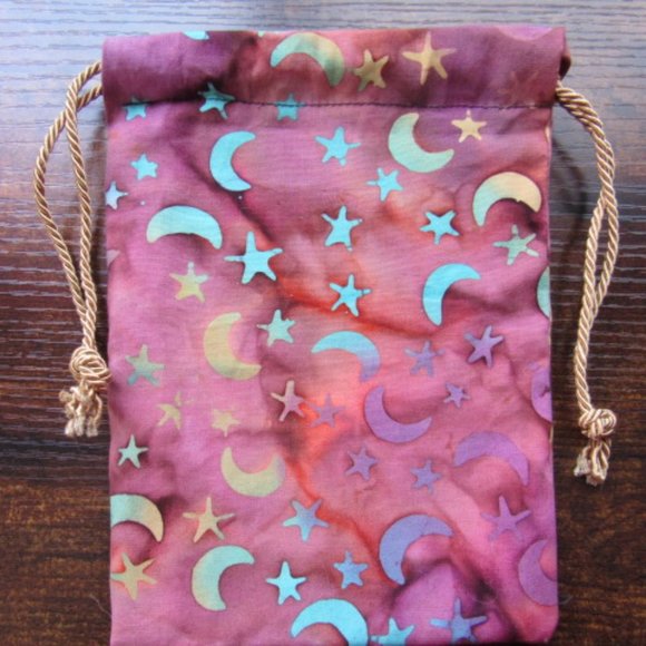 Star Moon Celestial Tarot Gemstone Rune Fabric Pouch Bag - Picture 7 of 11